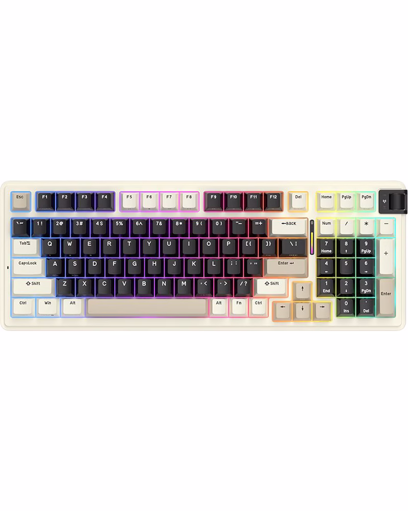 Бездротова клавіатура KZZI K98 UA/ENG (Rainbow Switch) Meteorite Grey (6935280825019)